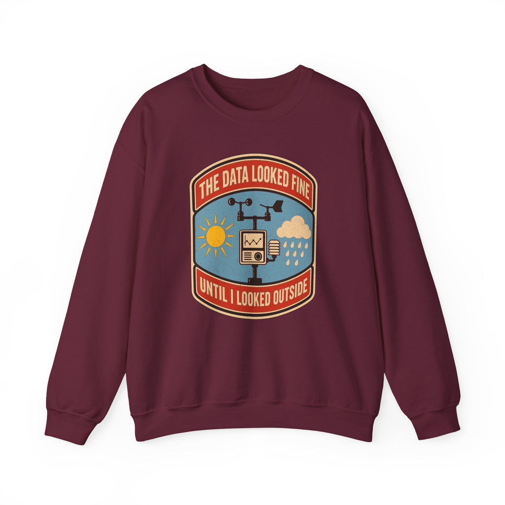 The Data Looked Fine Until I Looked Outside Crewneck