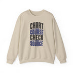 Chart Your Course Check Your Source Crewneck
