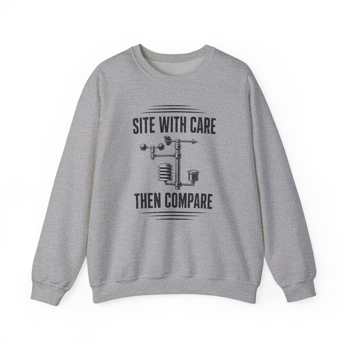 Site with Care Then Compare Crewneck