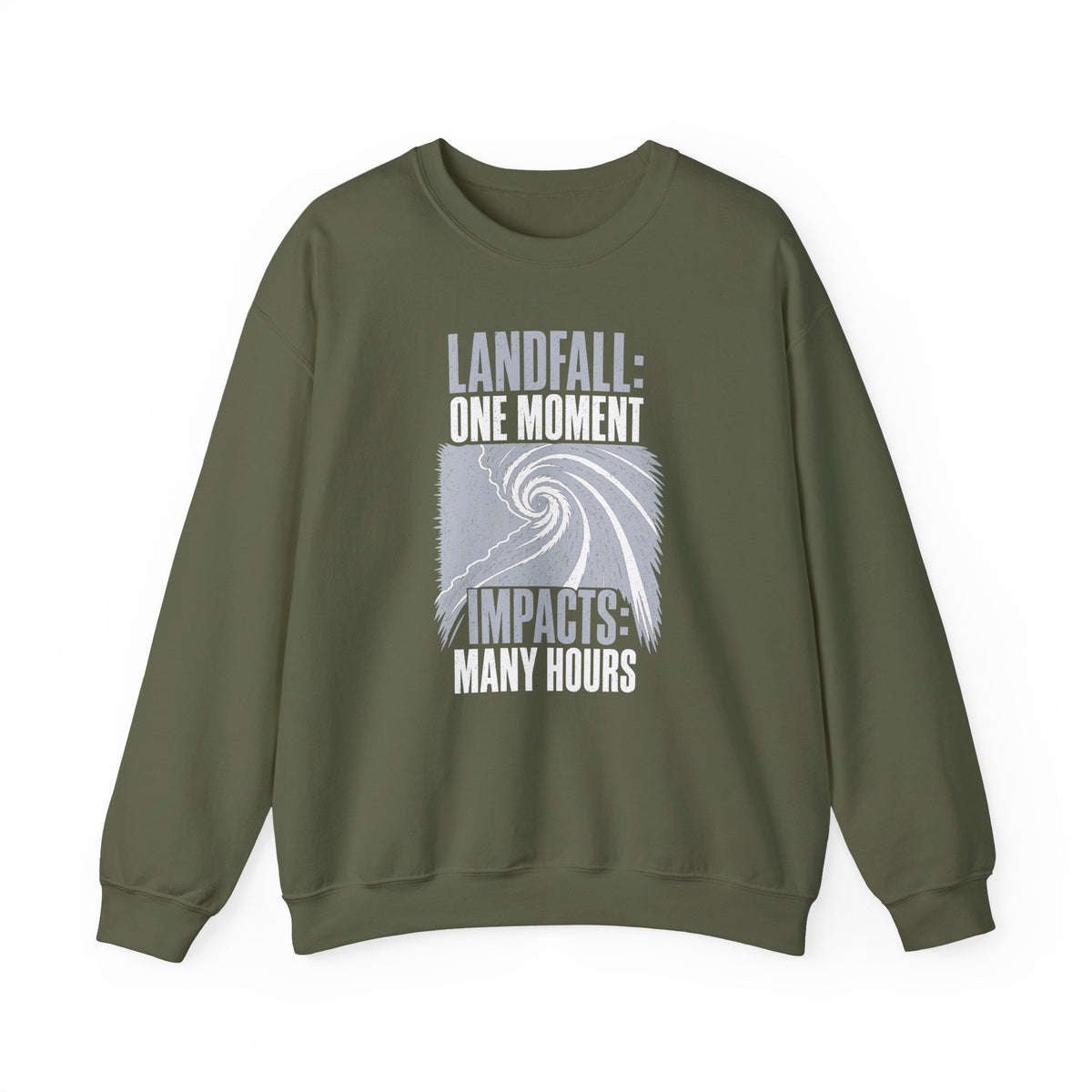Landfall One Moment Impacts Many Hours Crewneck
