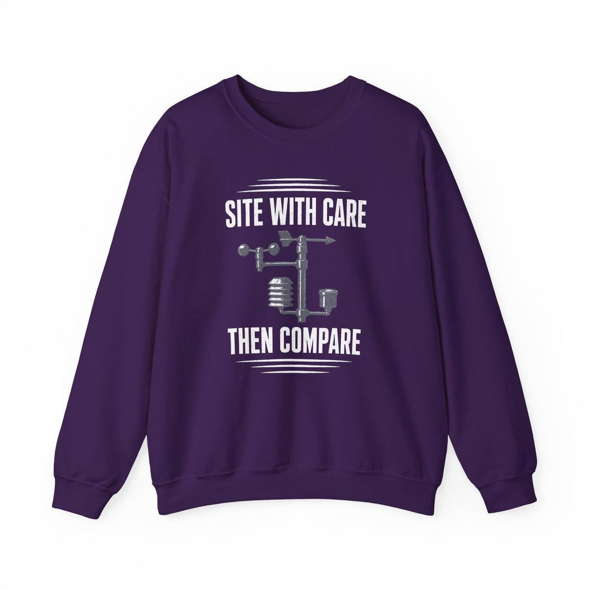 Site with Care Then Compare Crewneck