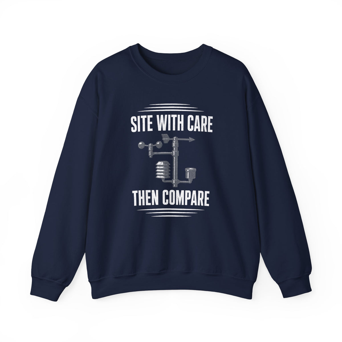 Site with Care Then Compare Crewneck