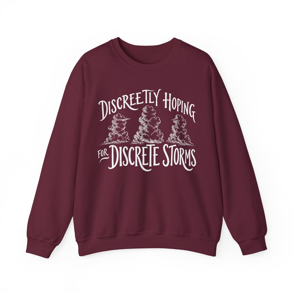 Discreetly Hoping for Discrete Storms Crewneck