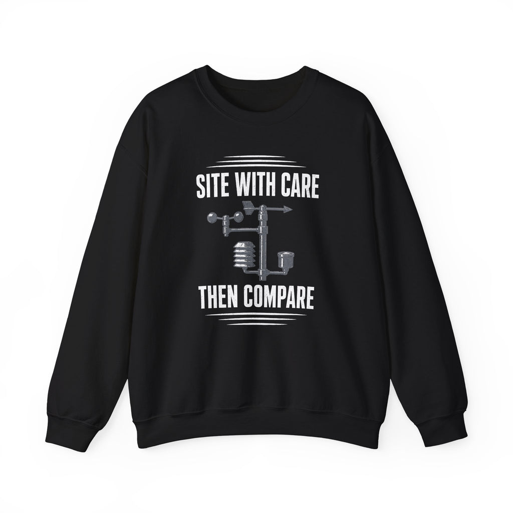 Site with Care Then Compare Crewneck