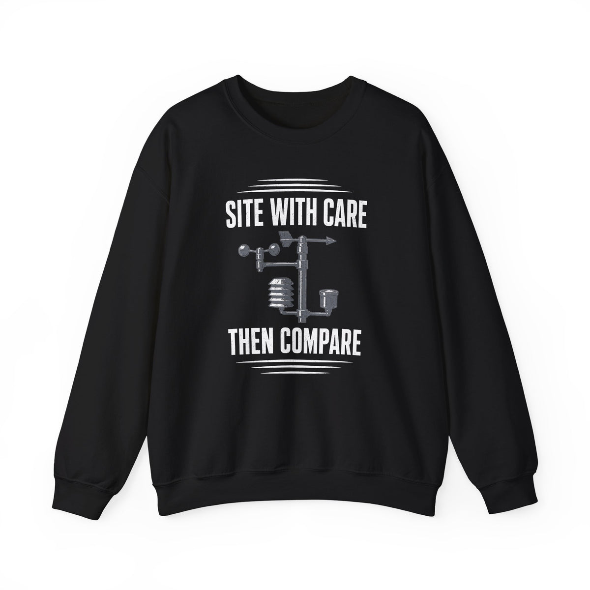 Site with Care Then Compare Crewneck
