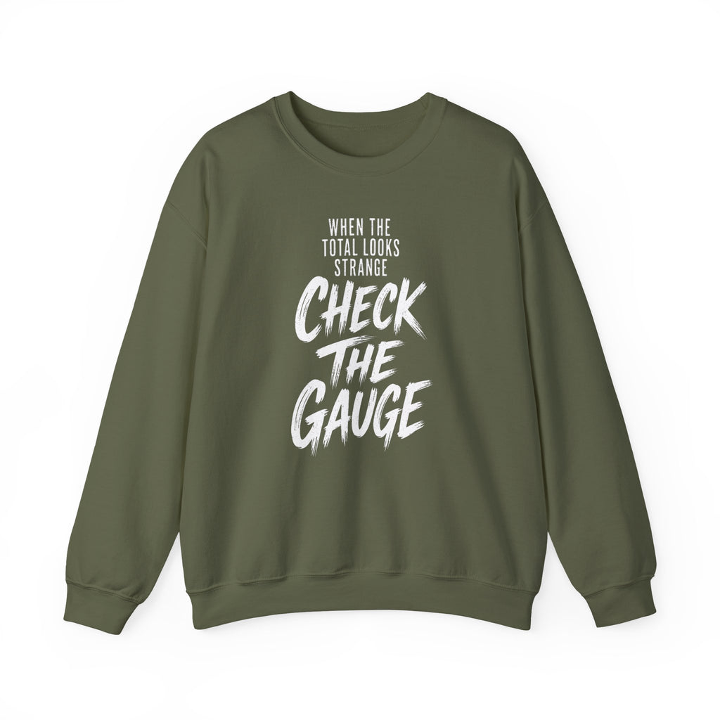 When the Total Looks Strange Check the Gauge Crewneck