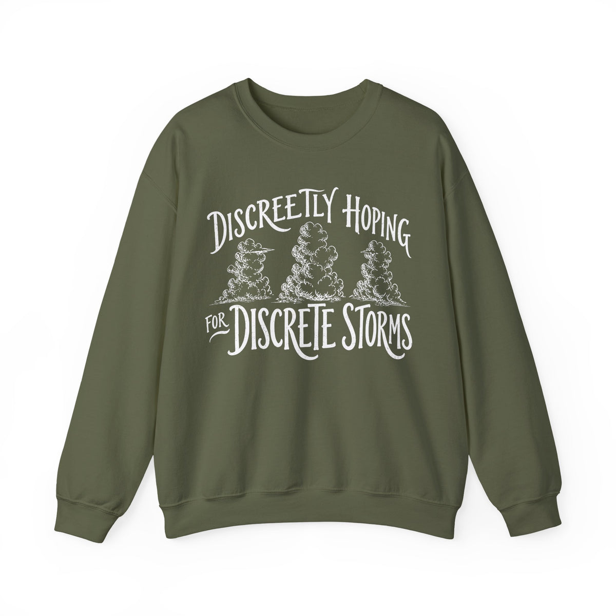Discreetly Hoping for Discrete Storms Crewneck