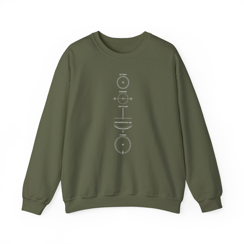 Halo Sundogs Sun Pillar Arc and Fogbow Crewneck