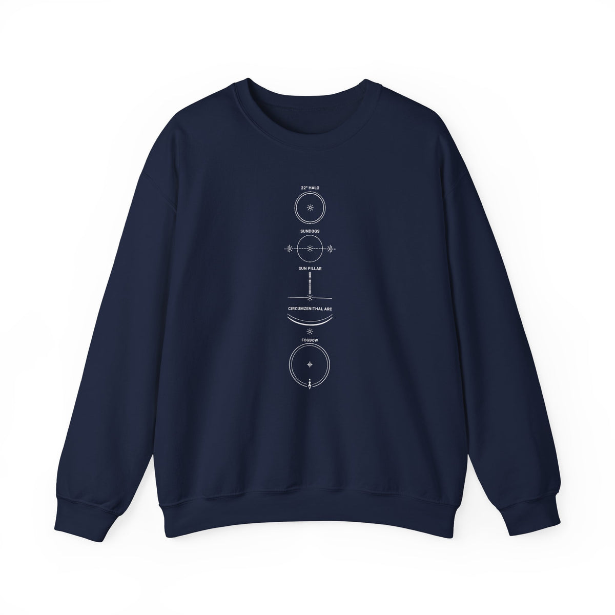 Halo Sundogs Sun Pillar Arc and Fogbow Crewneck