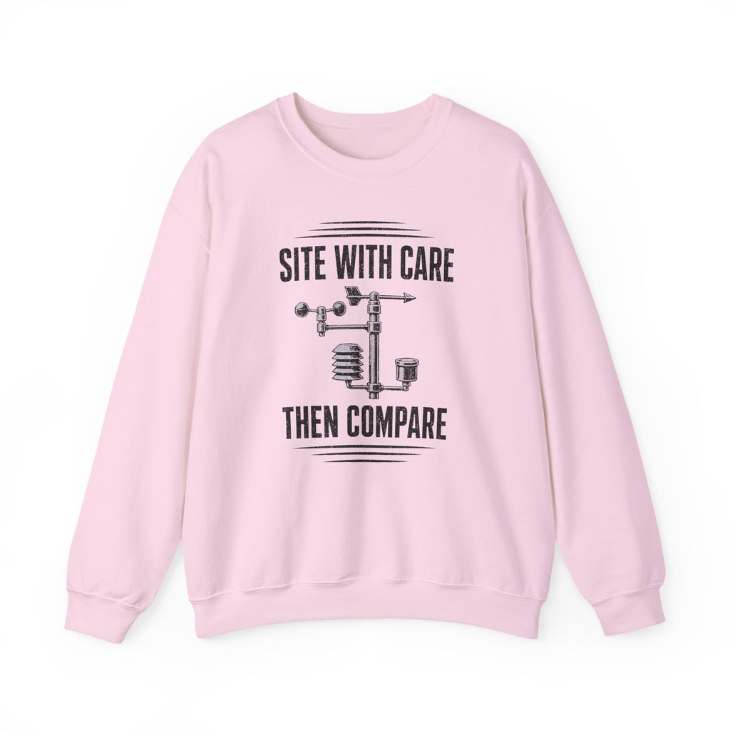 Site with Care Then Compare Crewneck