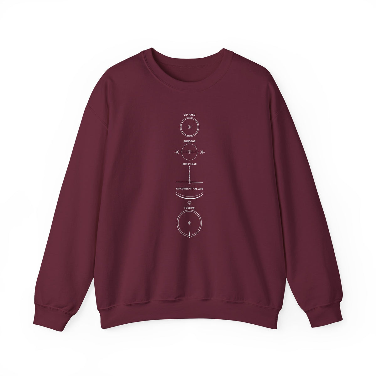 Halo Sundogs Sun Pillar Arc and Fogbow Crewneck