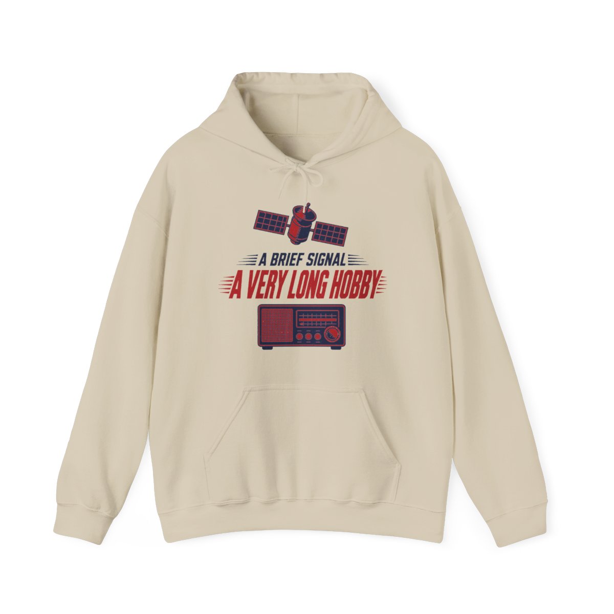 A Brief Signal a Very Long Hobby Hoodie in Sand