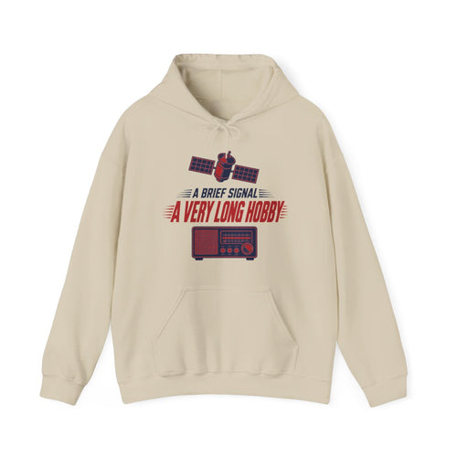 A Brief Signal a Very Long Hobby Hoodie in Sand