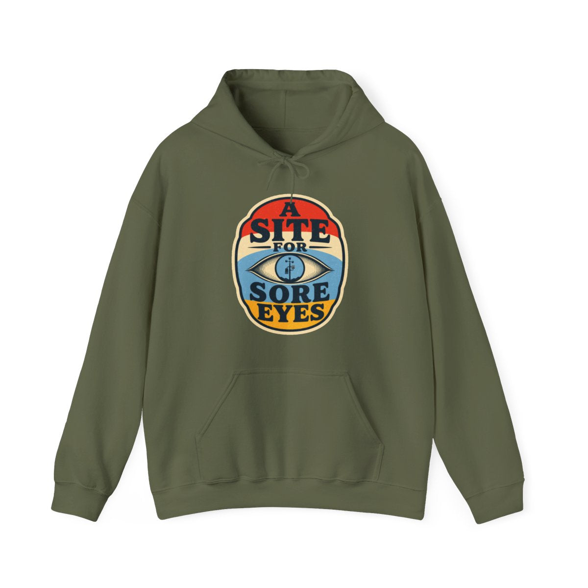 A Site for Sore Eyes Hoodie in Military Green