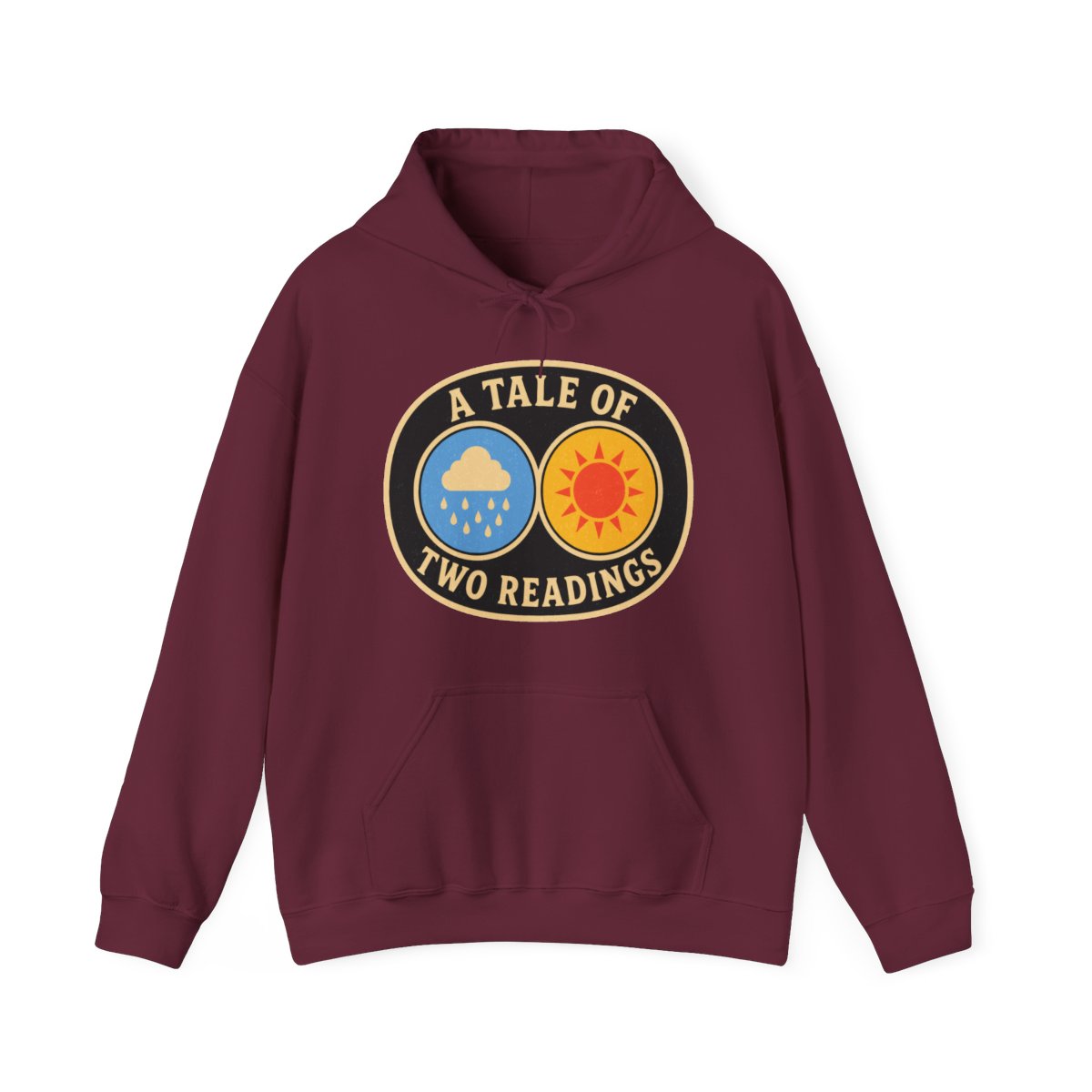 A Tale of Two Readings Hoodie in Maroon