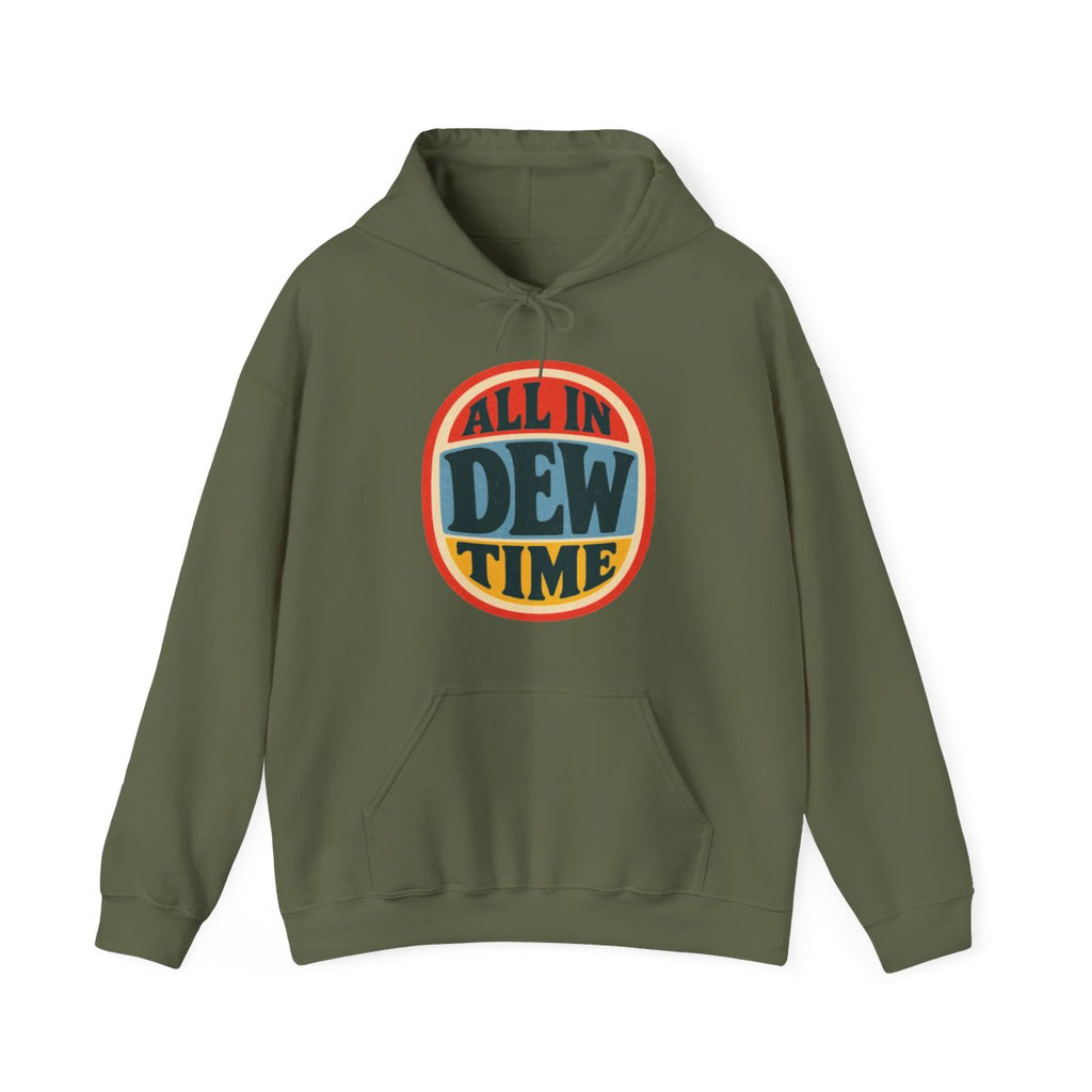 All in Dew Time Hoodie in Military Green