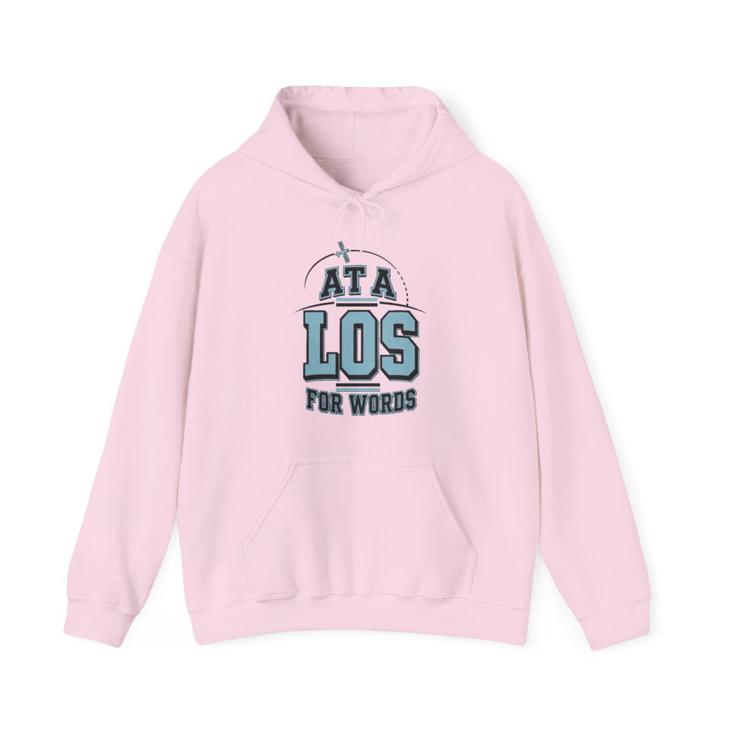 At a LOS for Words Hoodie in Light Pink