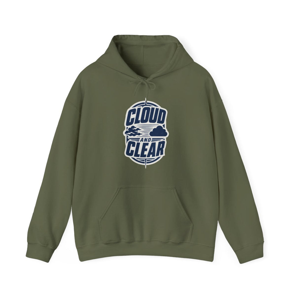 Cloud and Clear Hoodie in Military Green