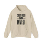 Currently Invested in an Invest Hoodie in Sand