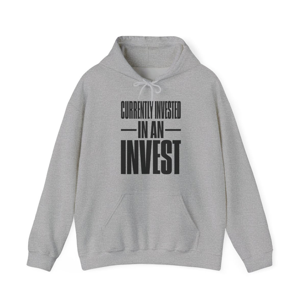Currently Invested in an Invest Hoodie in Sport Grey