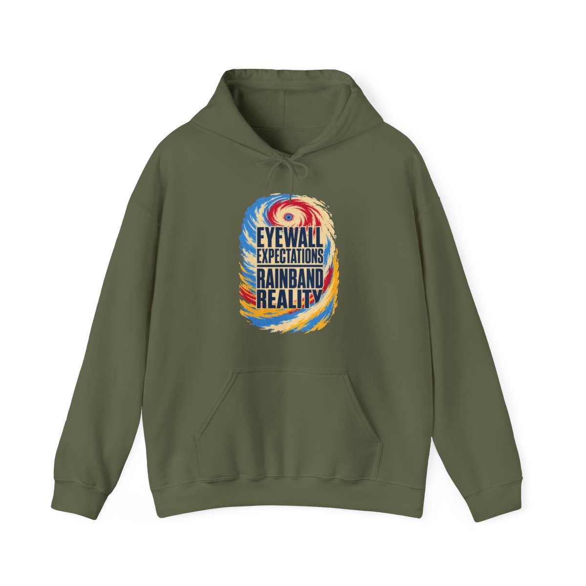 Eyewall Expectations Rainband Reality Hoodie in Military Green