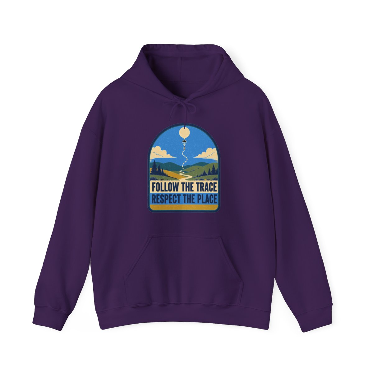 Follow the Trace Respect the Place Hoodie in Purple