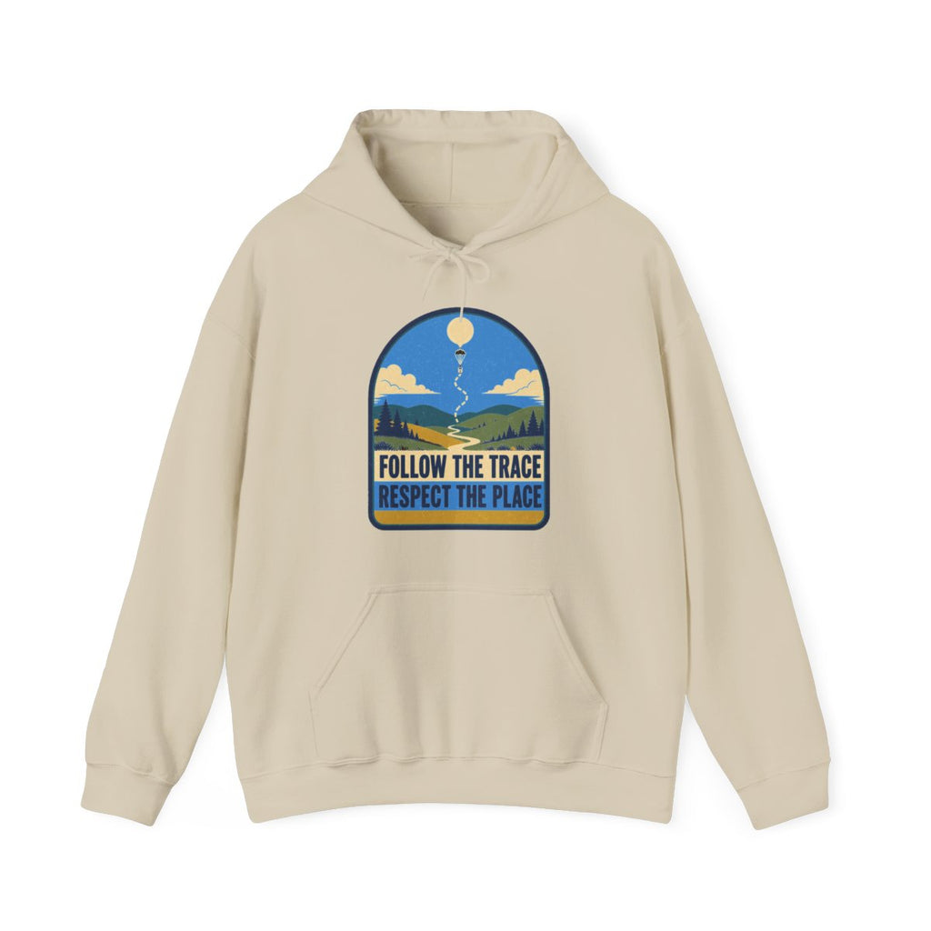 Follow the Trace Respect the Place Hoodie in Sand