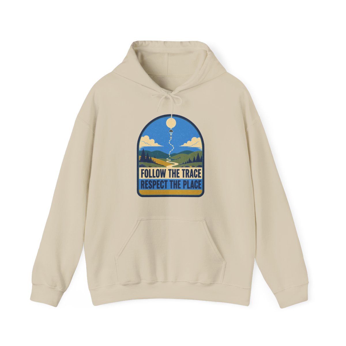 Follow the Trace Respect the Place Hoodie in Sand