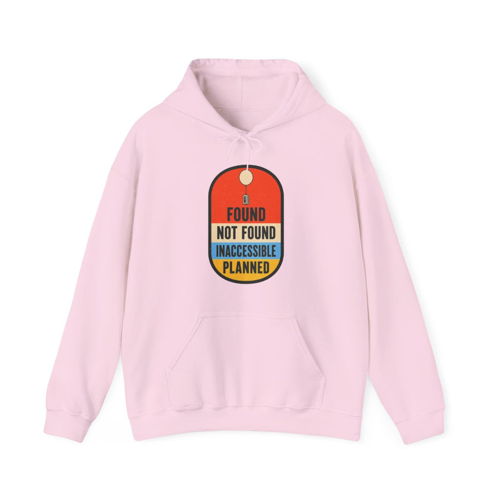 Found Not Found Inaccessible Planned Hoodie in Light Pink
