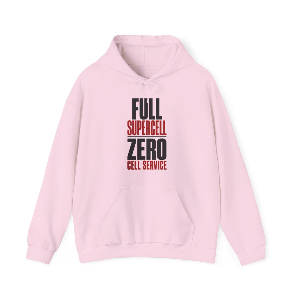 Full Supercell, Zero Cell Service Hoodie in Light Pink