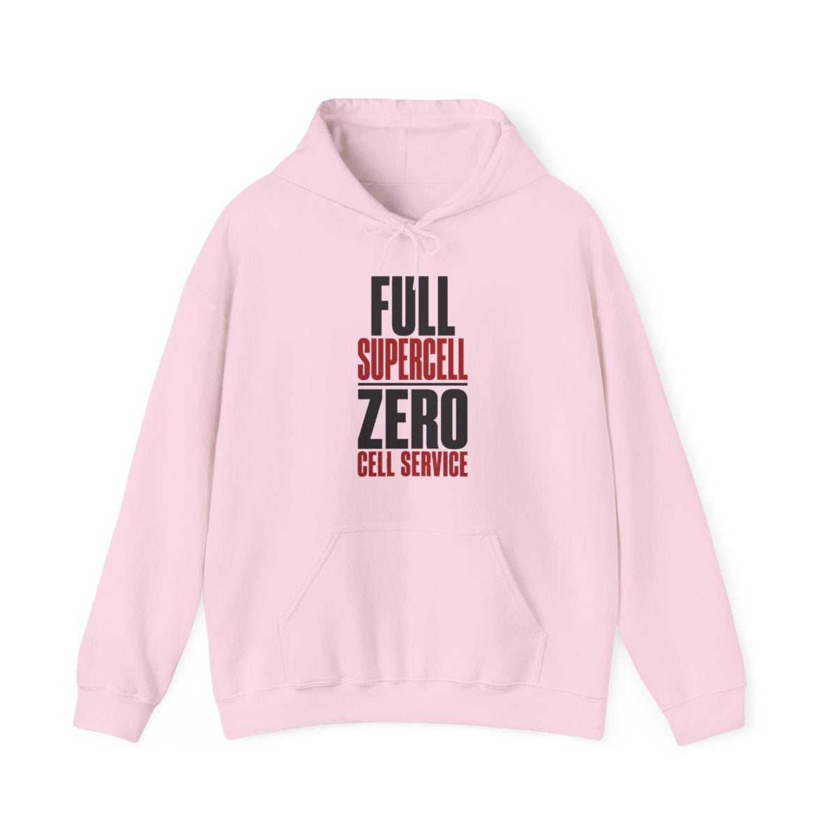 Full Supercell, Zero Cell Service Hoodie in Light Pink
