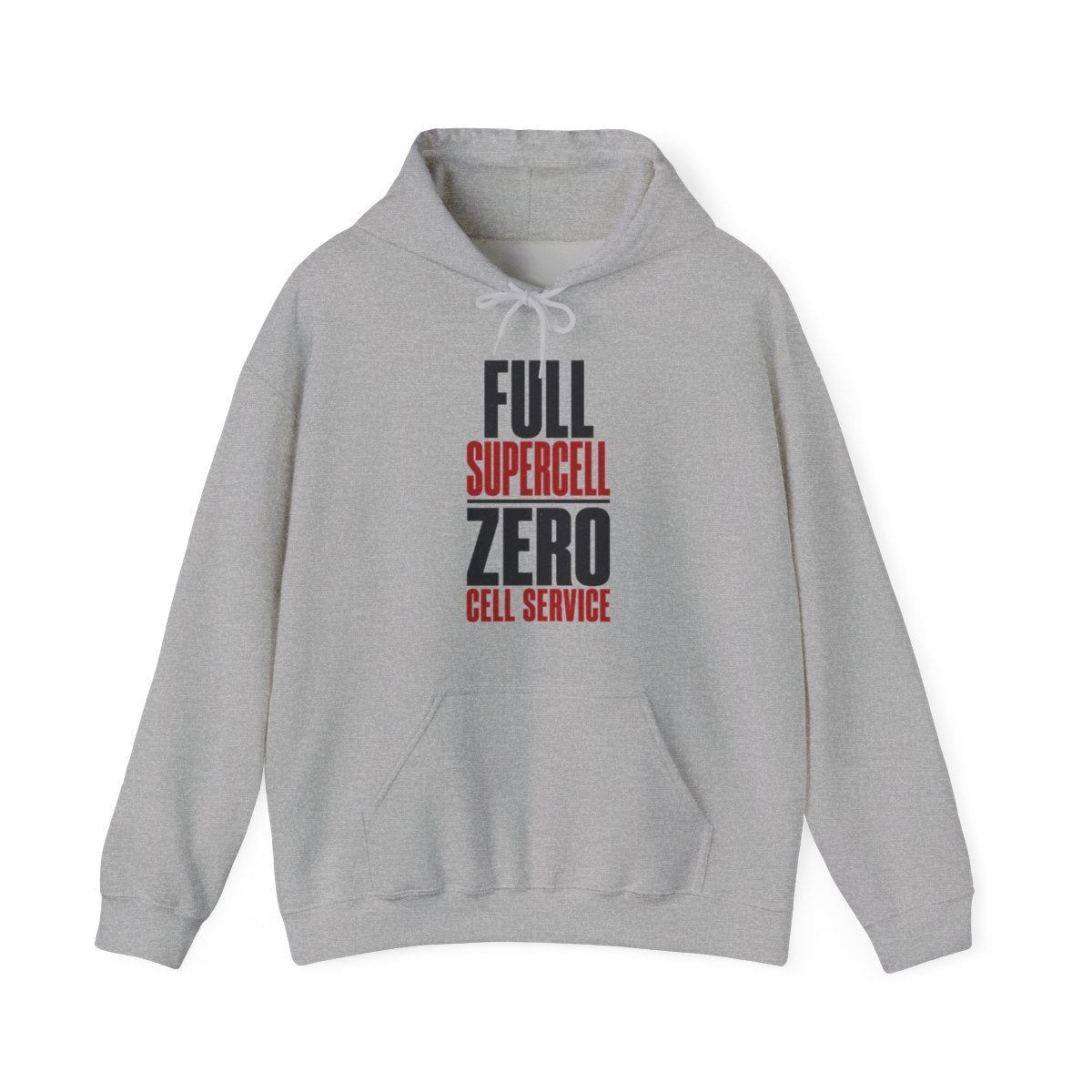 Full Supercell, Zero Cell Service Hoodie in Sport Grey