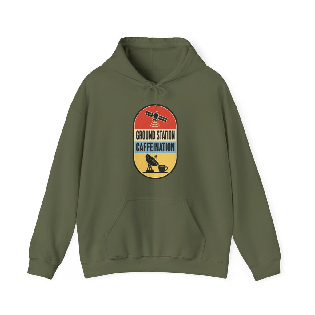 Ground Station Caffeination Hoodie in Military Green