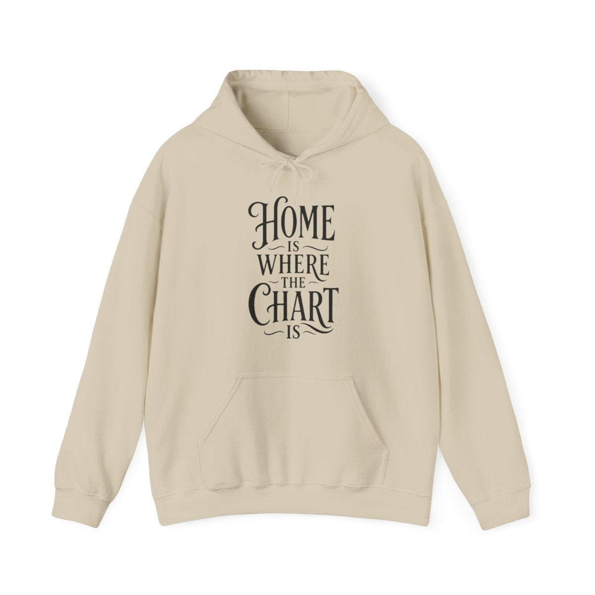 Home Is Where the Chart Is Hoodie in Sand