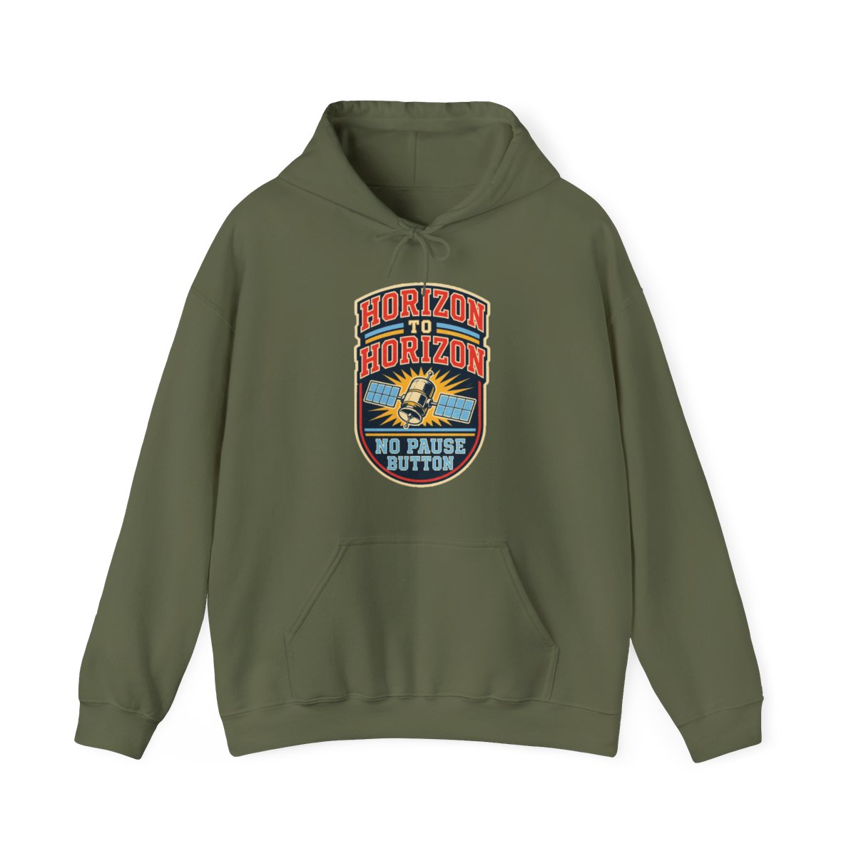 Horizon to Horizon No Pause Button Hoodie in Military Green