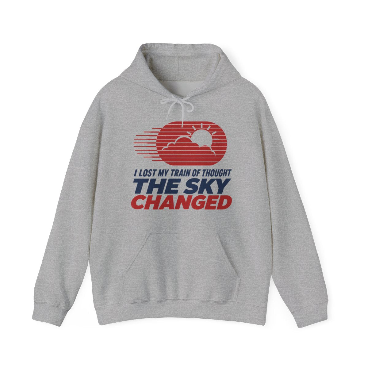 I Lost My Train of Thought The Sky Changed Hoodie in Sport Grey