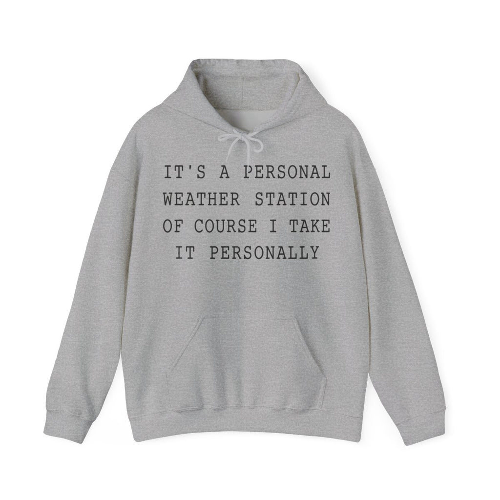 It's a Personal Weather Station of Course I Take It Personally Hoodie in Sport Grey