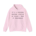 It's a Personal Weather Station of Course I Take It Personally Hoodie in Light Pink