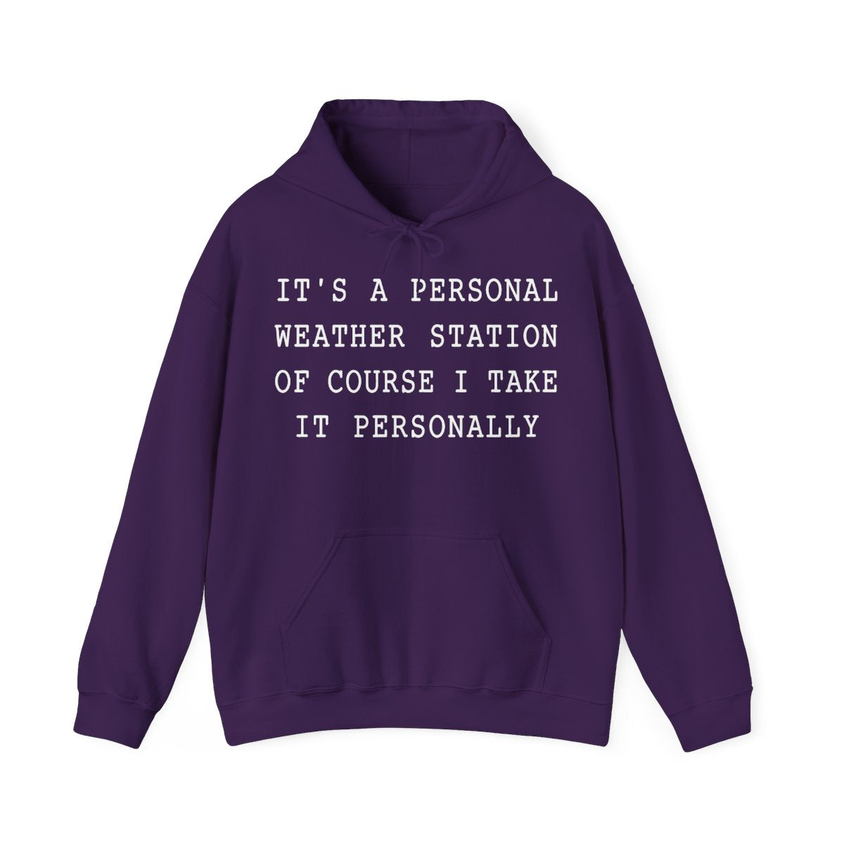 It's a Personal Weather Station of Course I Take It Personally Hoodie in Purple