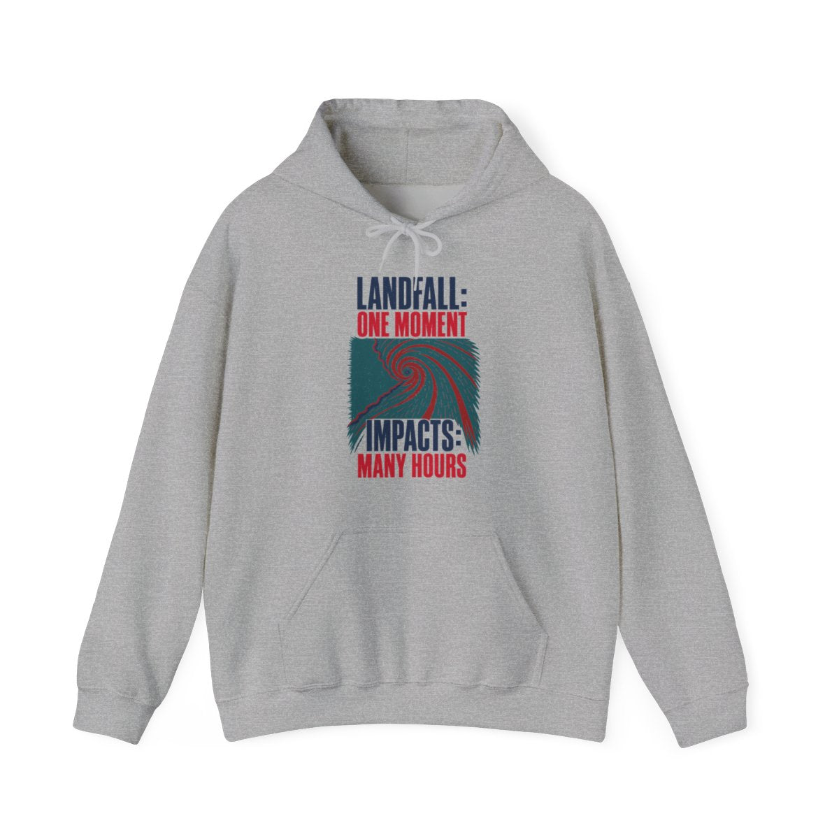 Landfall One Moment Impacts Many Hours Hoodie in Sport Grey
