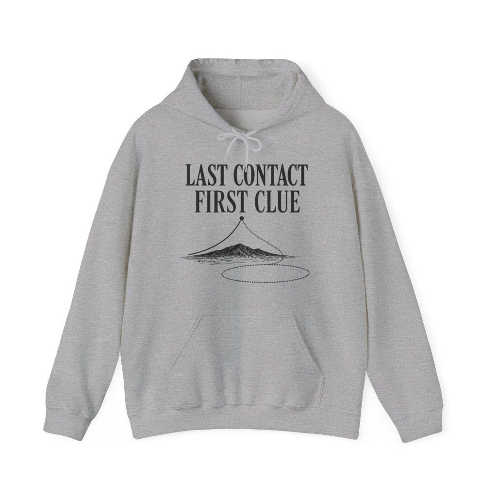 Last Contact, First Clue Hoodie in Sport Grey