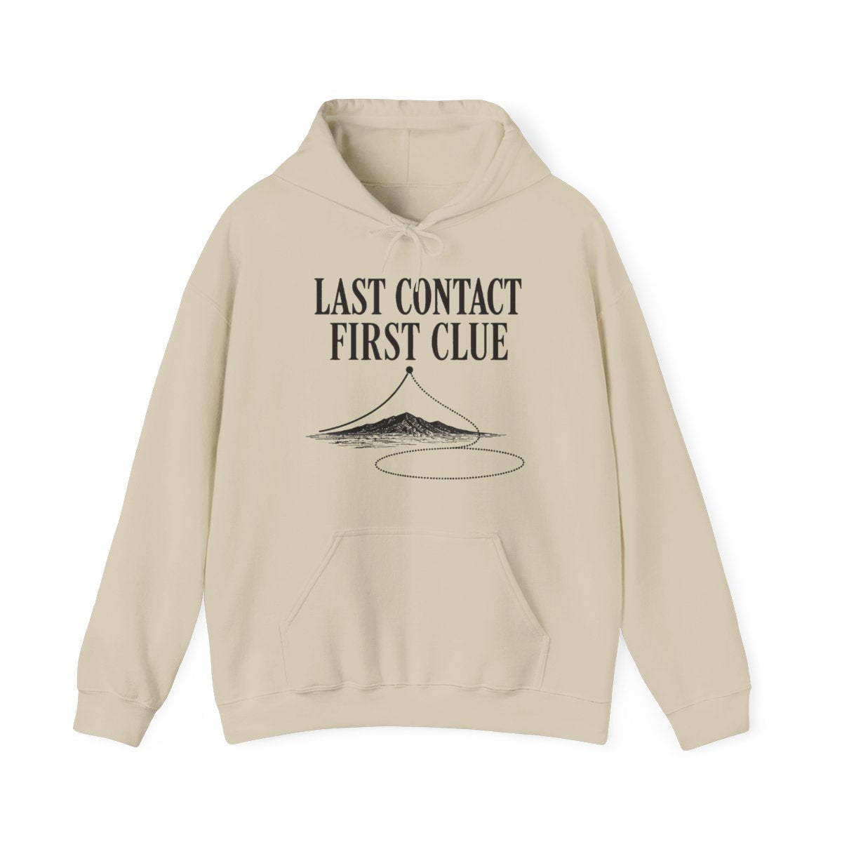 Last Contact, First Clue Hoodie in Sand