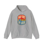 Map First RF Later Hoodie in Sport Grey