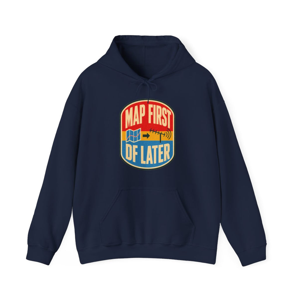 Map First RF Later Hoodie in Navy