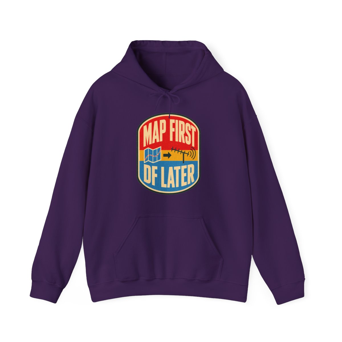 Map First RF Later Hoodie in Purple