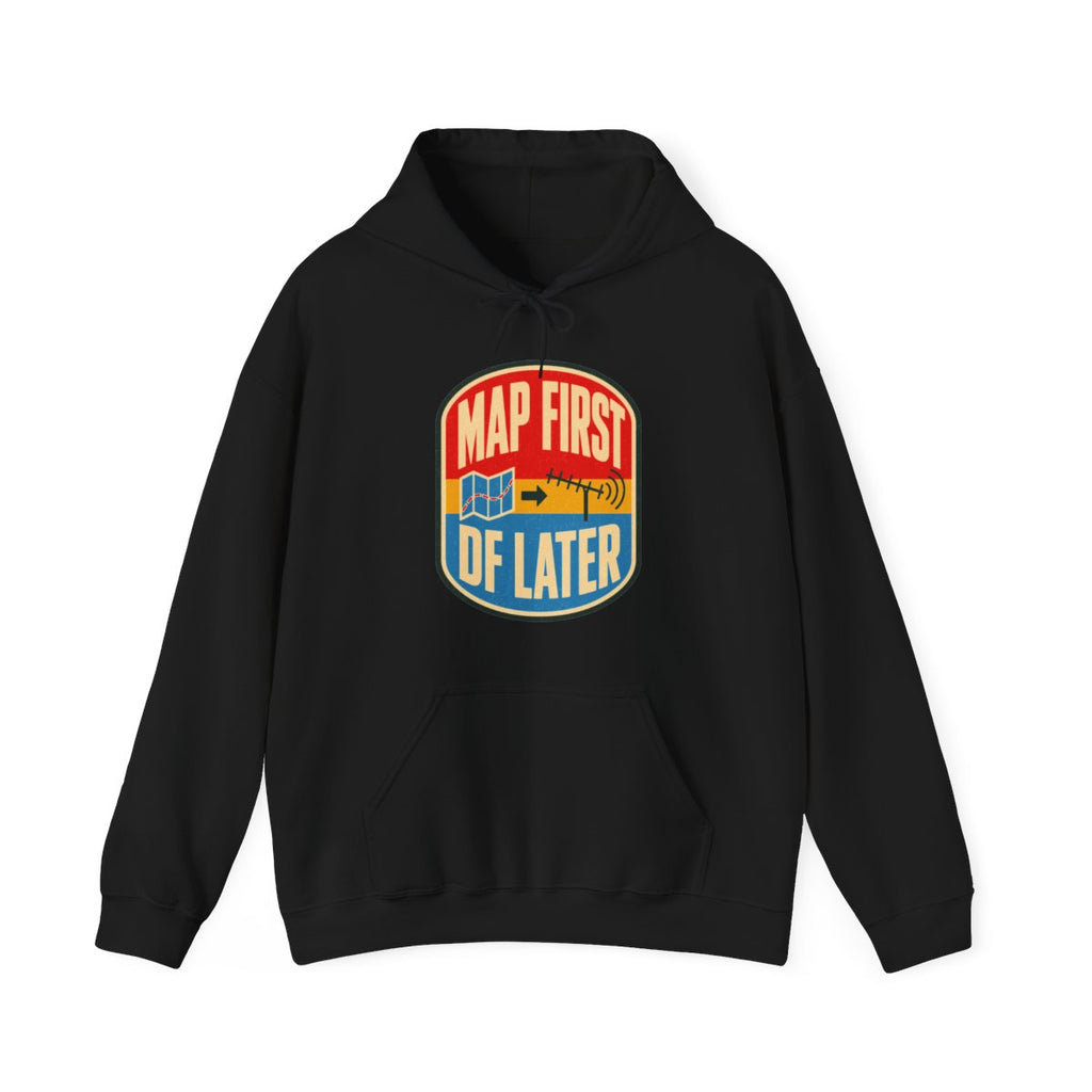 Map First RF Later Hoodie in Black