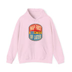 Map First RF Later Hoodie in Light Pink