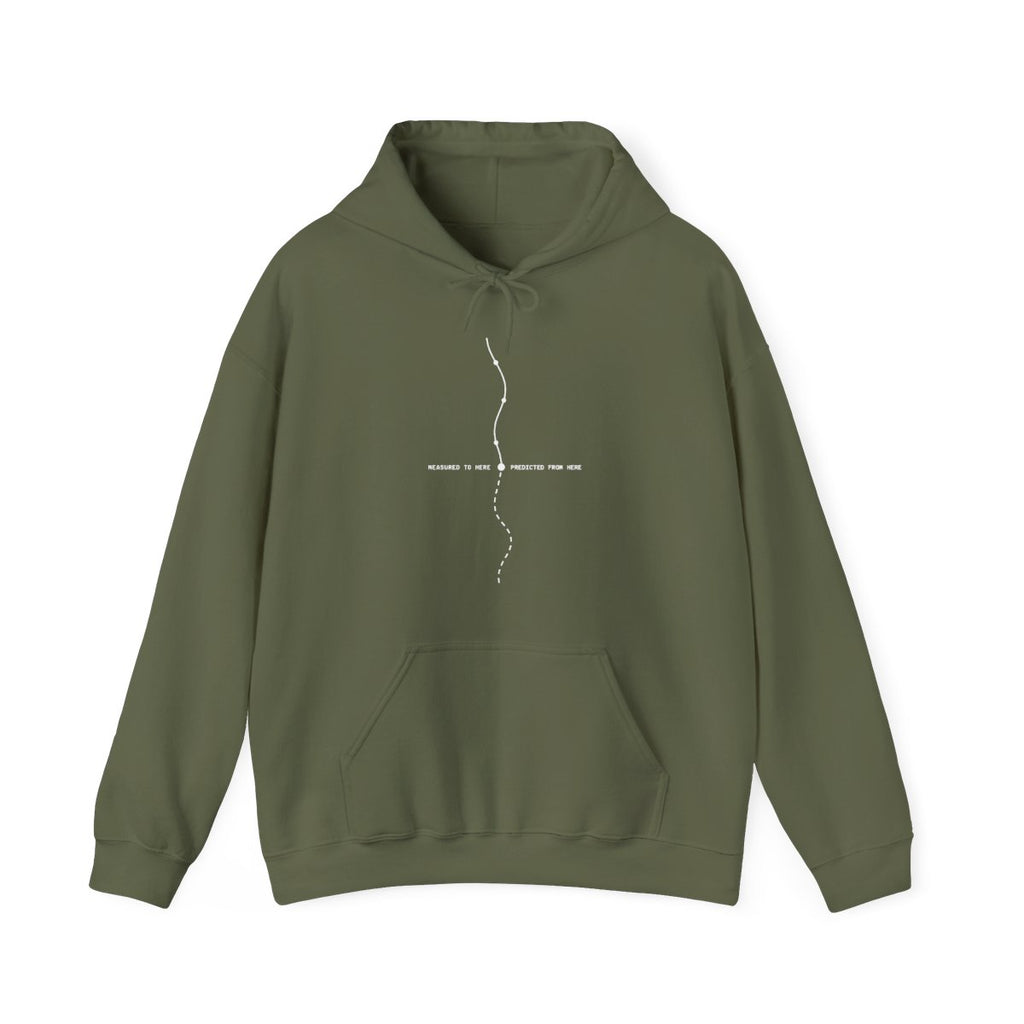 Measured to Here Predicted From Here Hoodie in Military Green