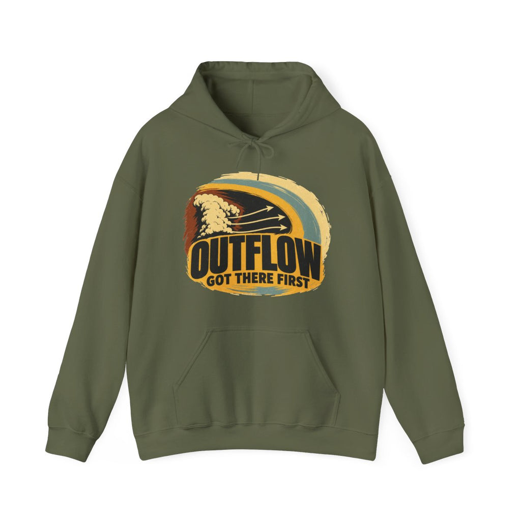 Outflow Got There First Hoodie in Military Green