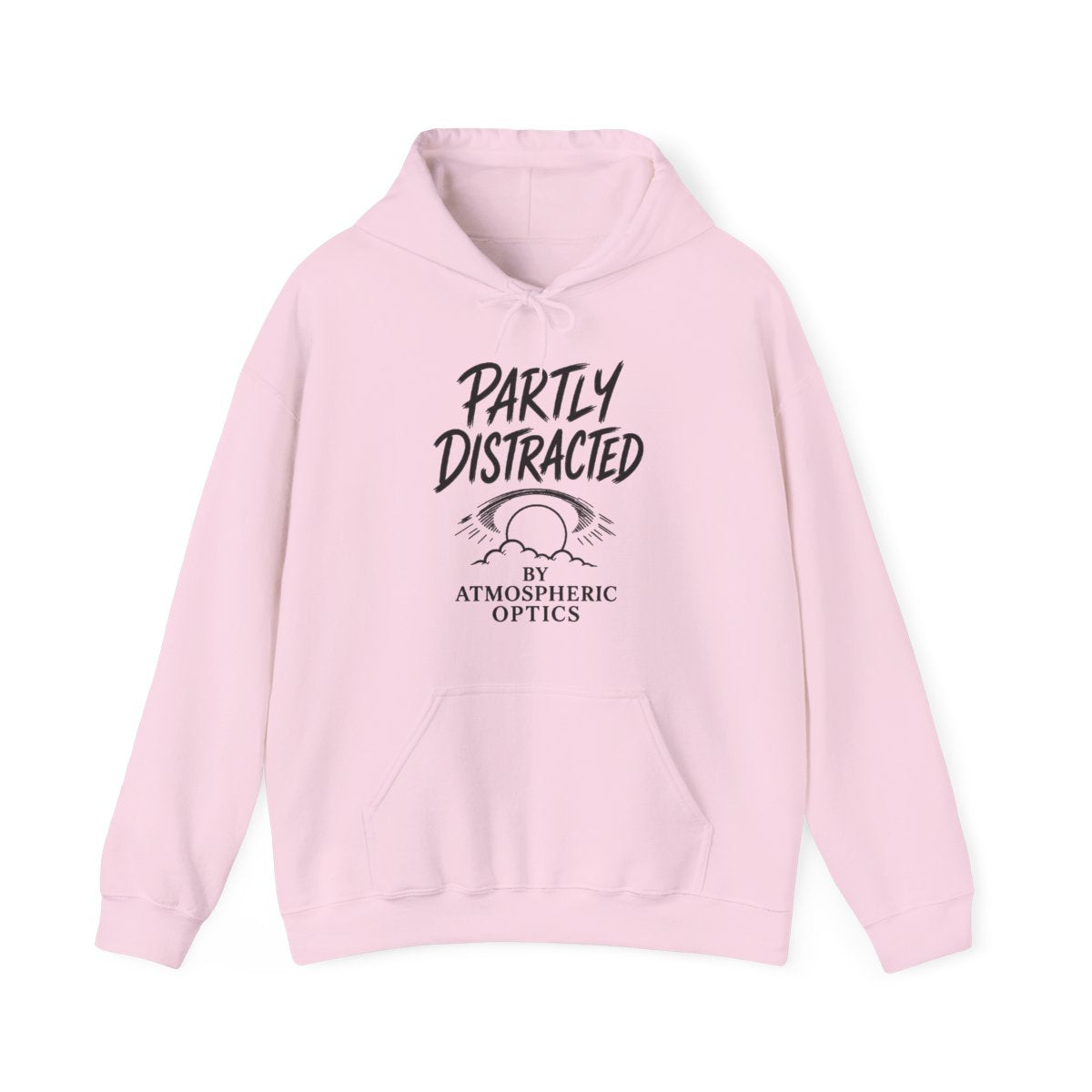 Partly Distracted by Atmospheric Optics Hoodie in Light Pink